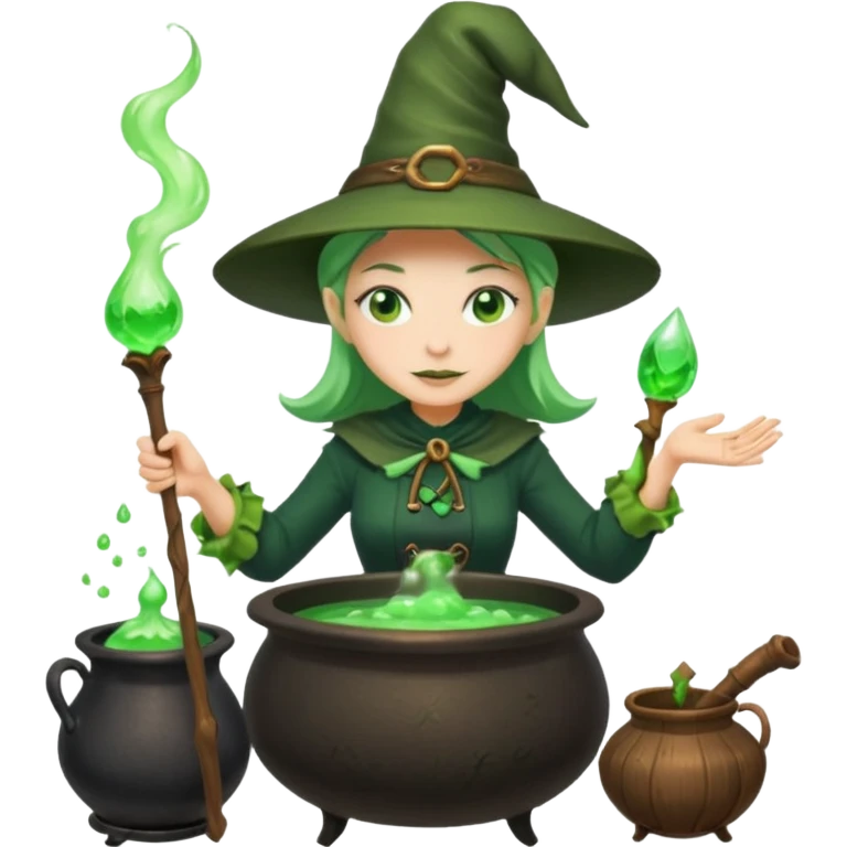 green witch cooking potion emoji