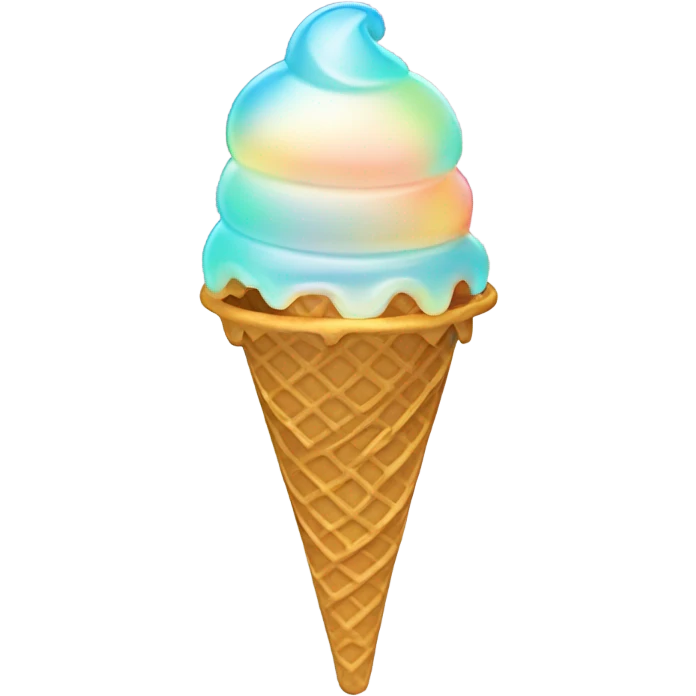 opal Crystal ice cream scoop on gold waffle cone emoji
