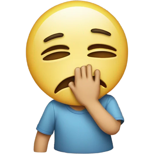 Crying emoji with hand covering face emoji