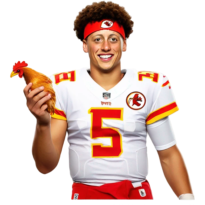 Make me Patrick mahomes with a chicken wing emoji