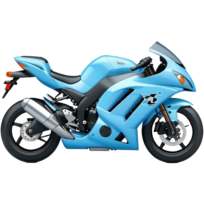 Baby blue Kawasaki ninja just the motorcycle  emoji