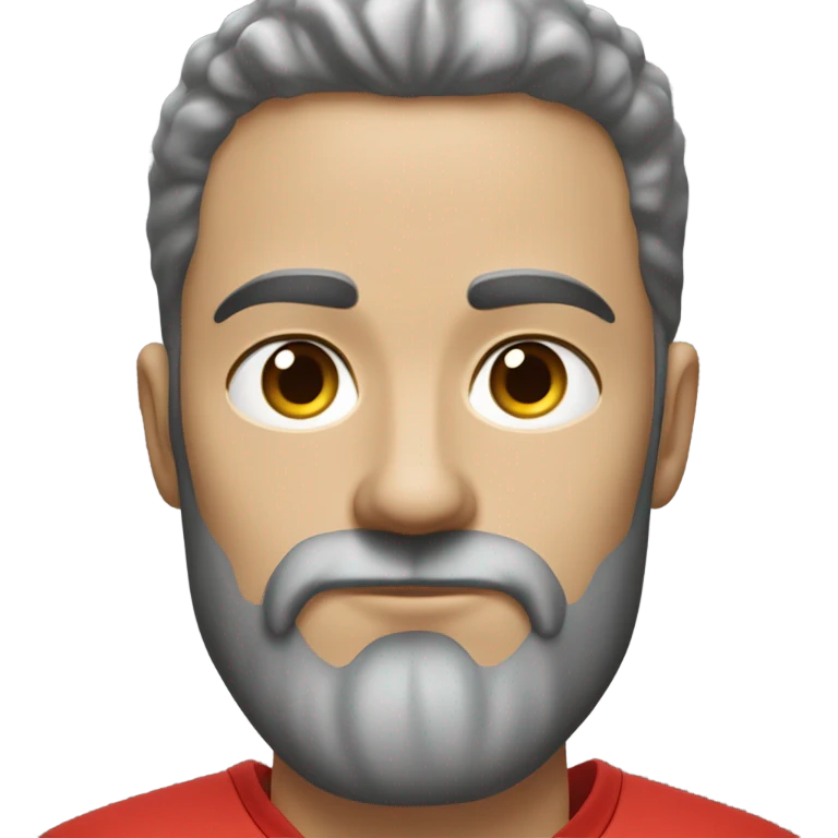 Visibly bored handsome white guy with a salt and pepper beard and brown longer hair wearing a red Nike hoodie   emoji