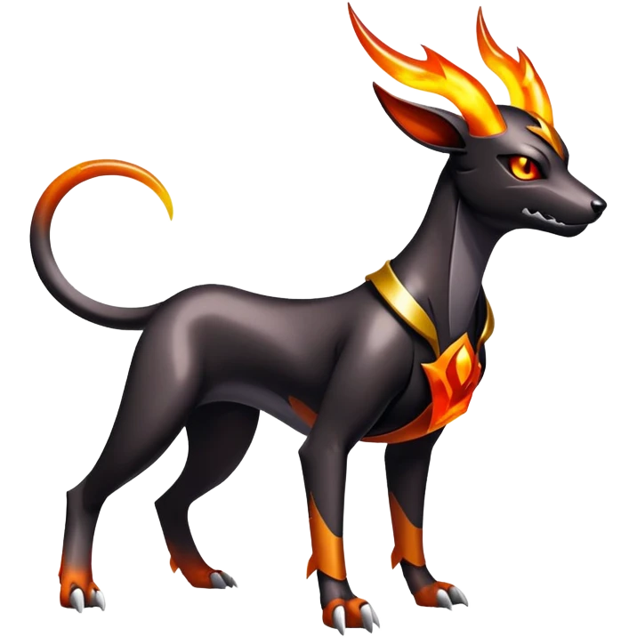 Shiny Gothic Exotic Futuristic Houndoom-Genesect-Torracat-Pokémon-Fakémon-hybrid-creature emoji