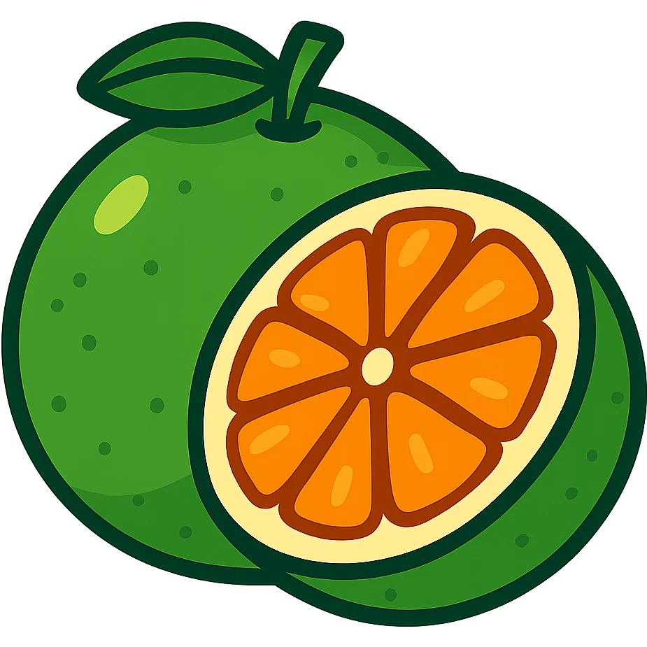 vibrant toon style green grapefruit emoji