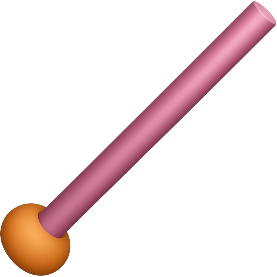 A pink stick with two bals on bottom emoji