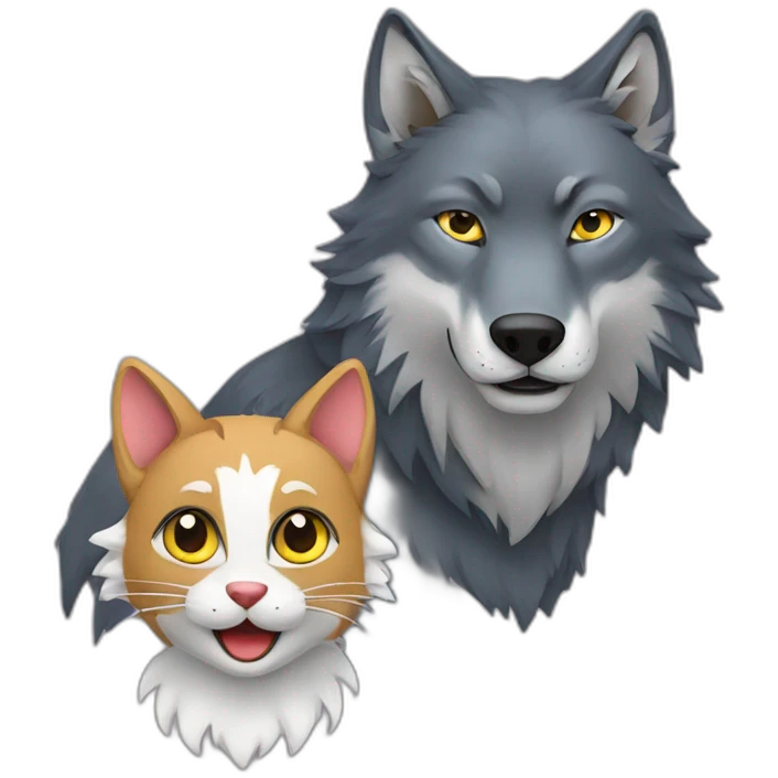 Wolf and Kitty emoji