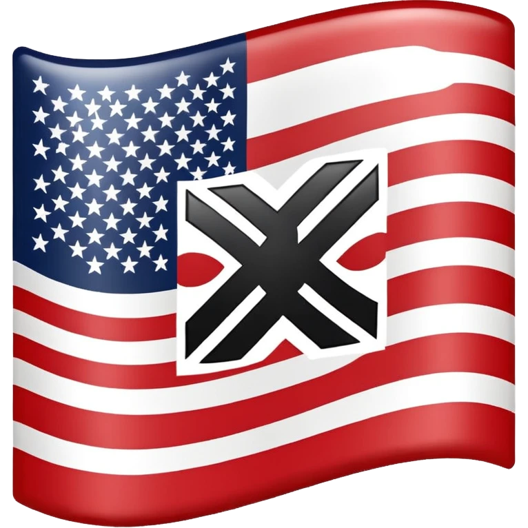 United States flag with a swastika symbol replacing the stars  emoji