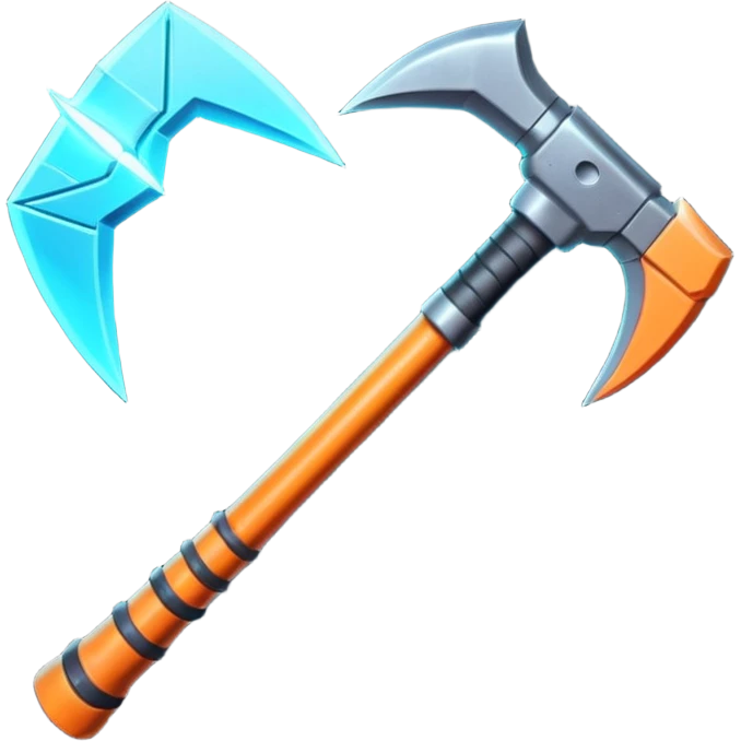 futuristic space mining pickaxe, glowing energy blade, sci-fi metal handle, neon accents, 3D cartoon, mobile game icon, clean background, no text, no watermark

 emoji