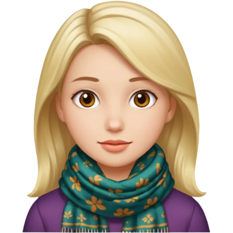 Une fille qui porte une foulare sans détails de visage  emoji