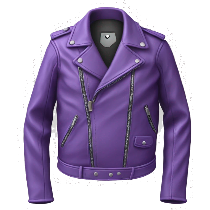 Realistic isolated sky purple leather jacket. emoji