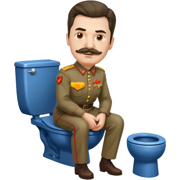 make an emoji with stalin sitting on a toilet emoji