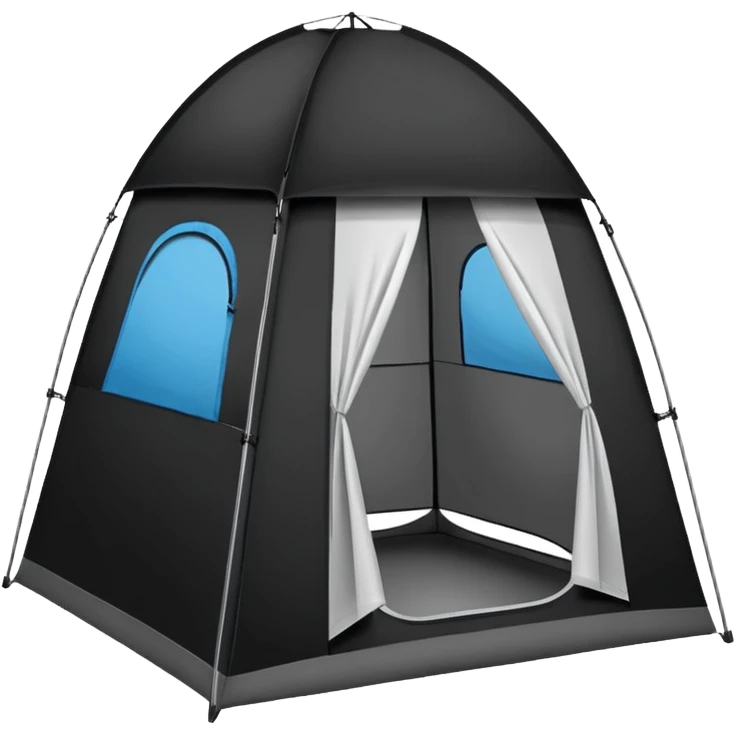 black pop up standing tent open emoji