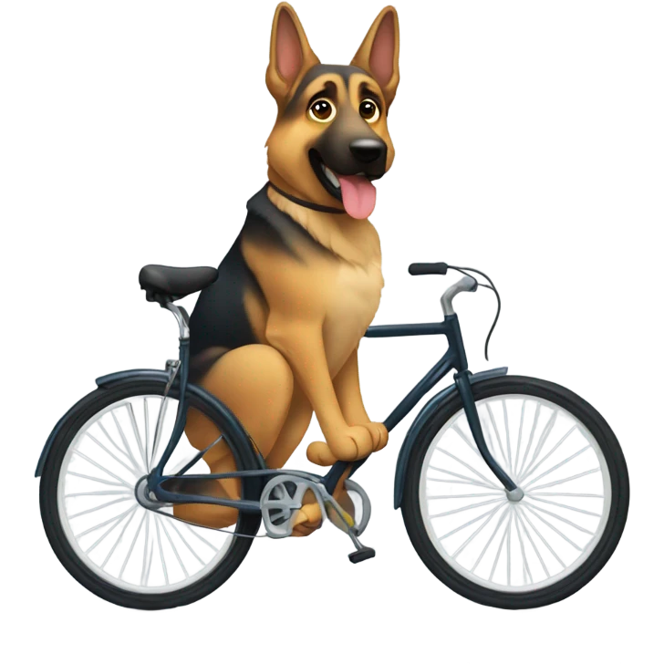 german shepherd on a bike emoji