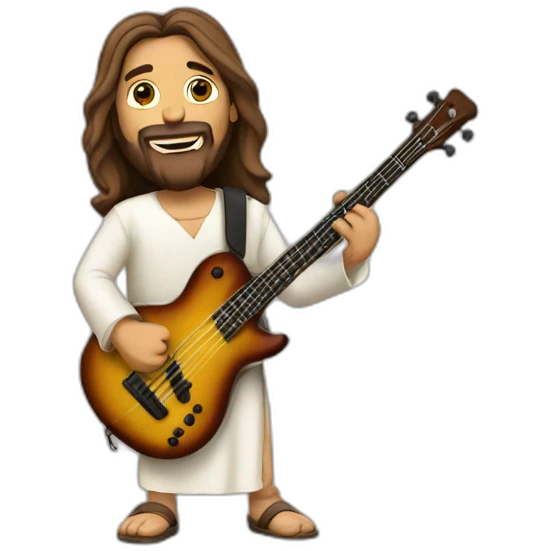 Jesus playing basse guitar emoji