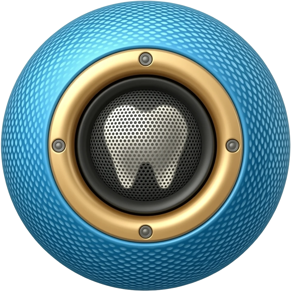 Sphere golden blue tooth speaker emoji