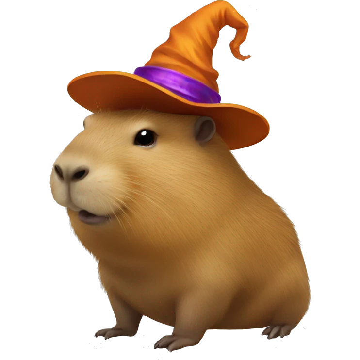 Capybara in a wizard's hat emoji