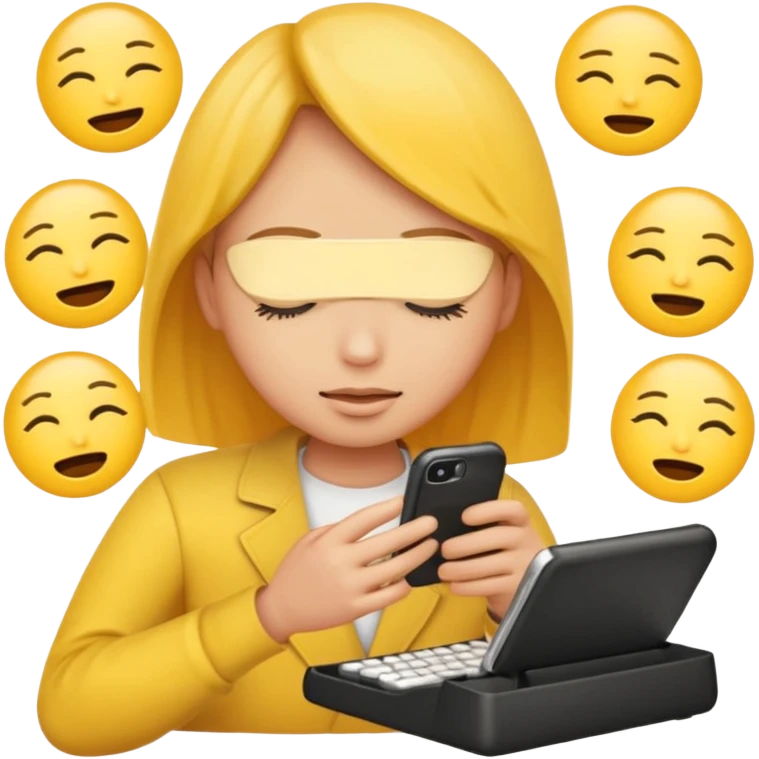 Yellow emoji circle face with phone keypad typing busy signal emoji