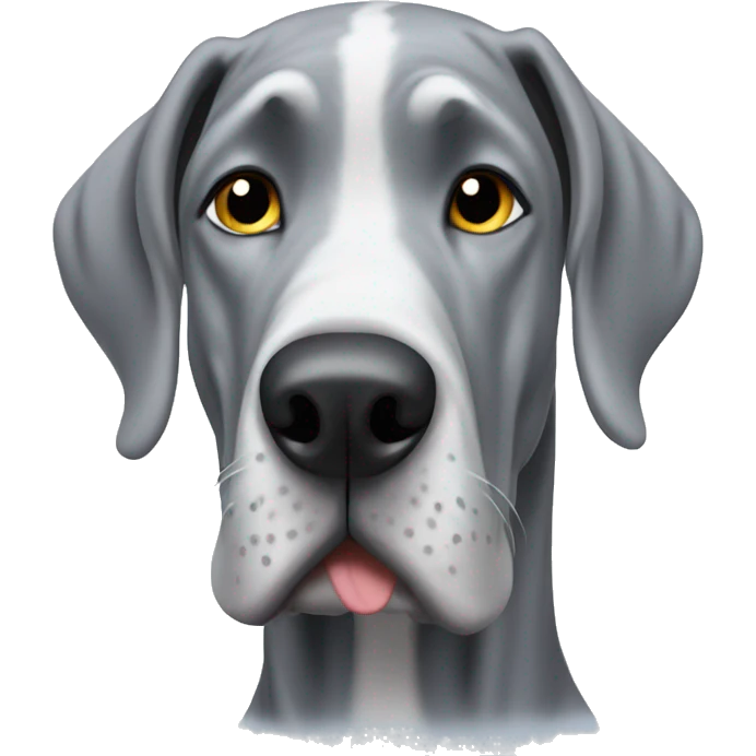 Grey Great Dane in snow emoji