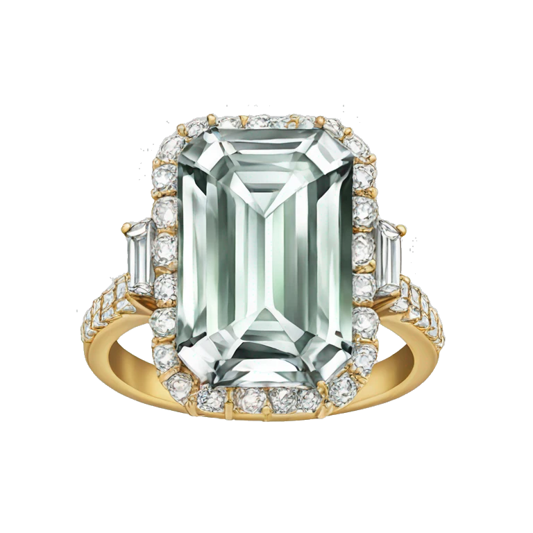 Emerald cut diamond ring  emoji