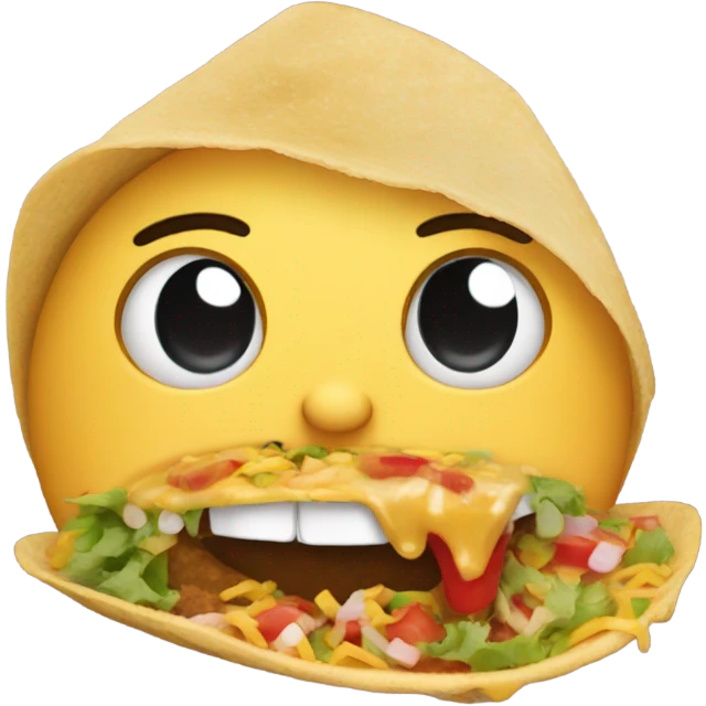 Crying while eating a taco emoji