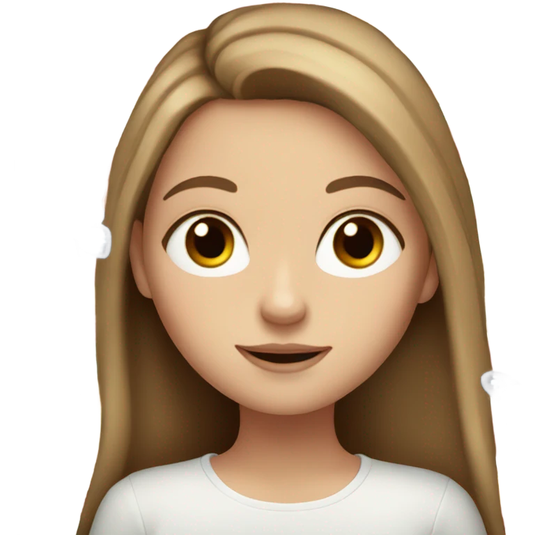 White girl with long brown hair with flowers and butterflies  emoji