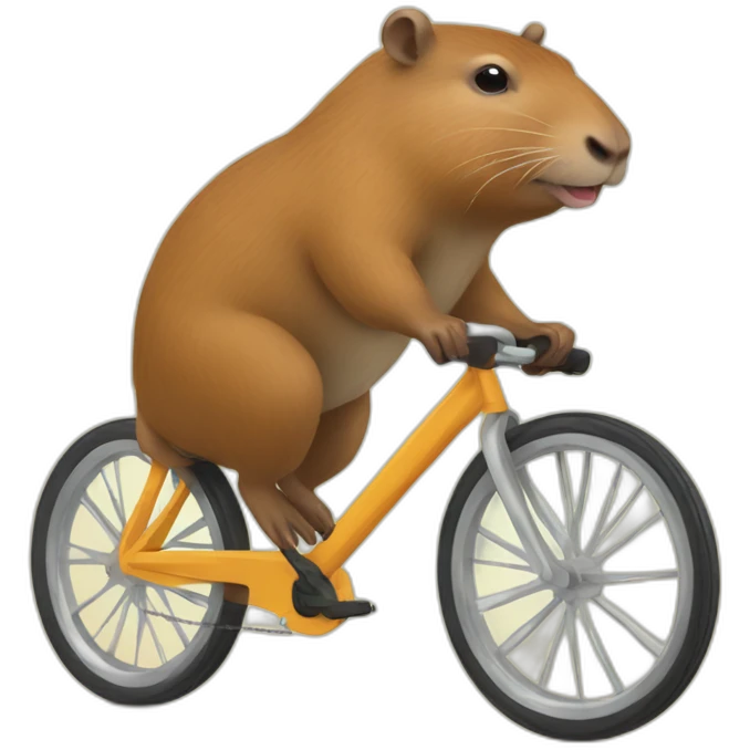 Capybara riding a bike emoji