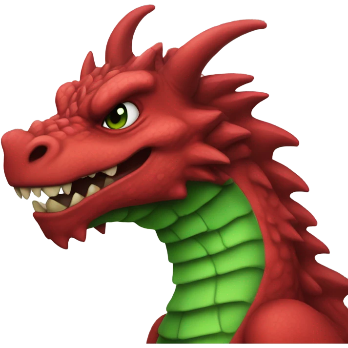 red outside n green inside furry dragon mad emoji