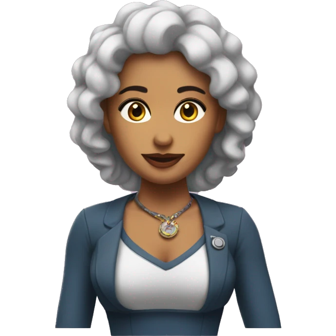 Chica morena con rulos emoji