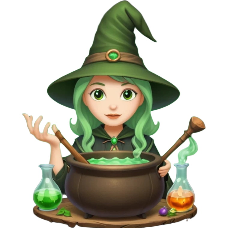 green witch cooking potion emoji