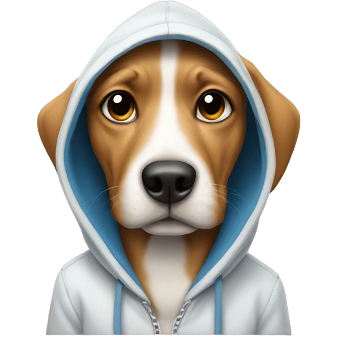 Dog wearing a hoodie emoji