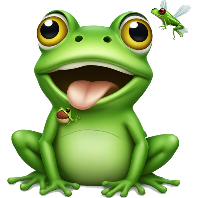 frog catches fly emoji