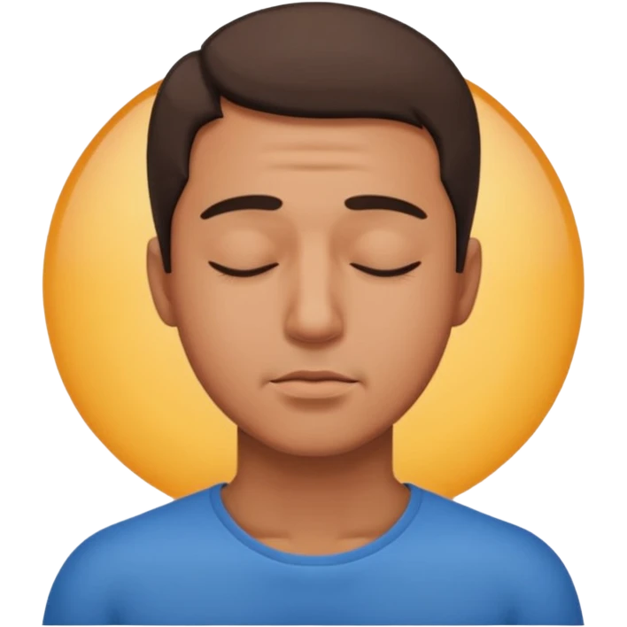man deep breathing while closing his eyes emoji
