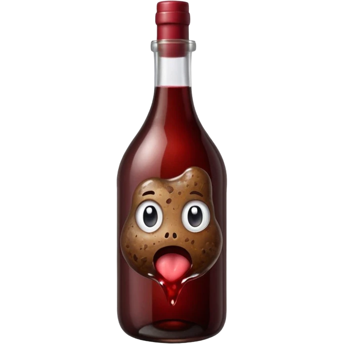 Poop in a bottle of wine emoji