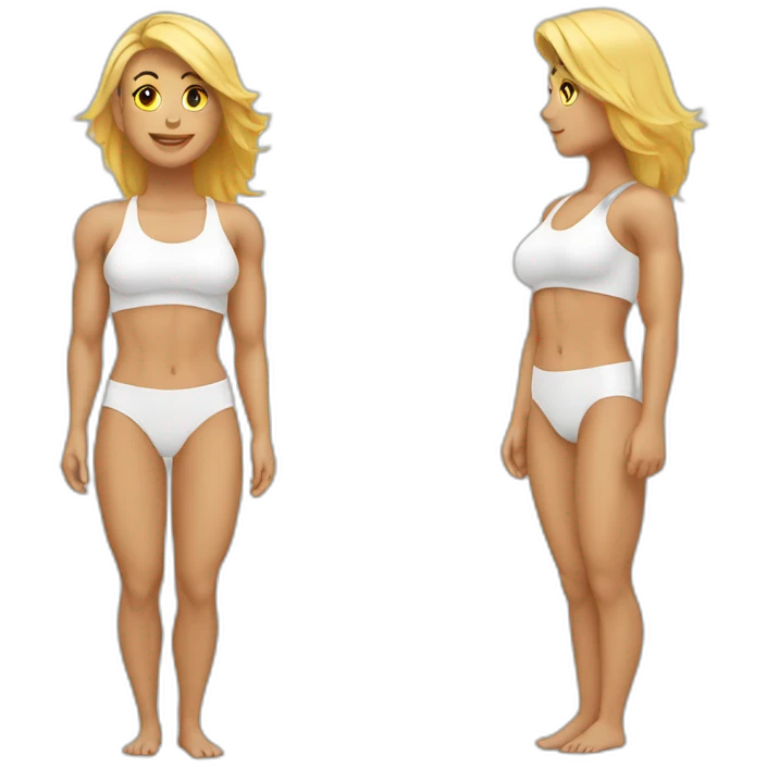 body builder girl white shape emoji