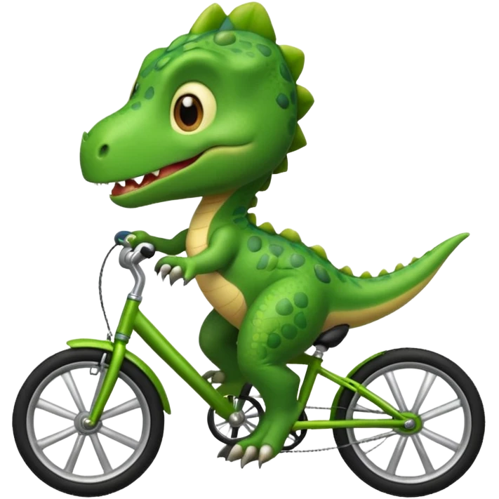 Baby dinosaur riding a bike  emoji