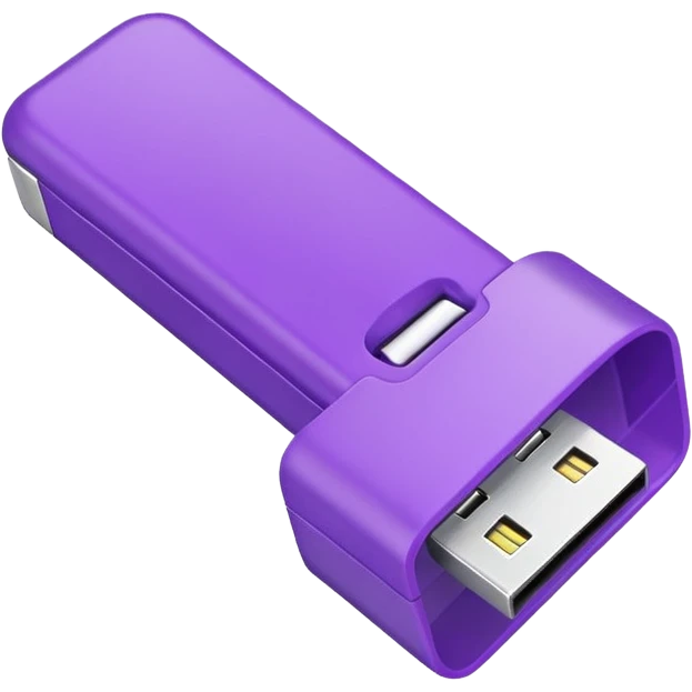 purple usb flash drive emoji