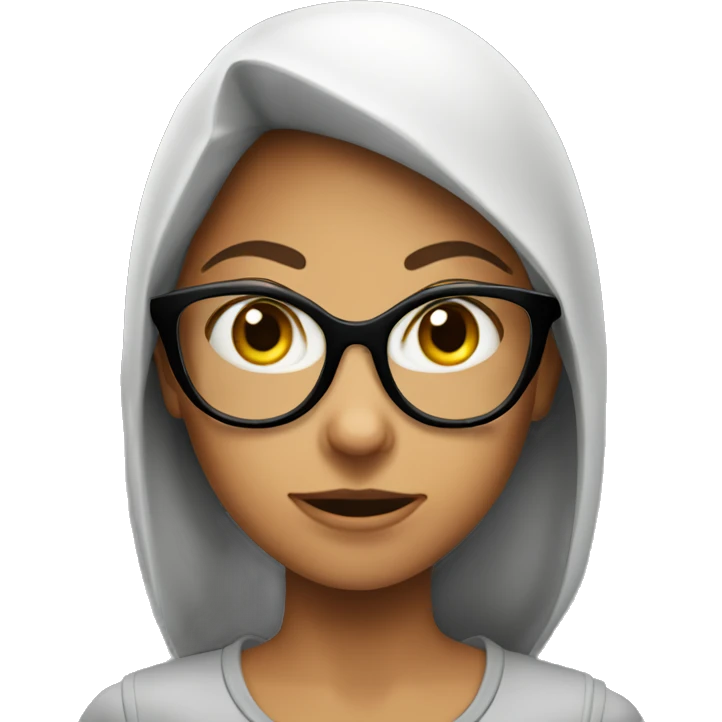 Tanned girl burglar with glasses emoji