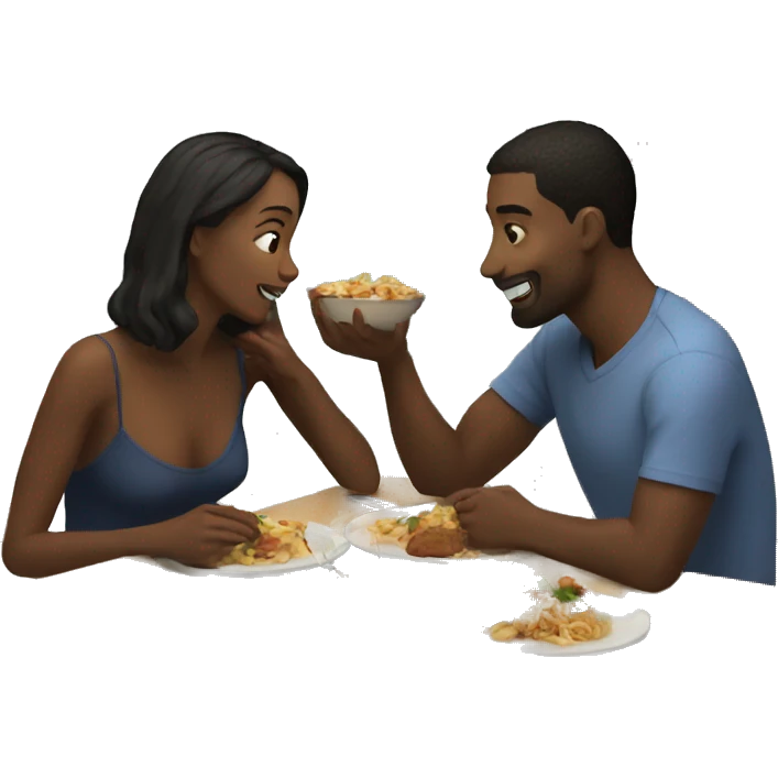 lovers eating dinner together  emoji