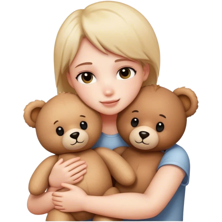 hugging cute teddy bear emoji