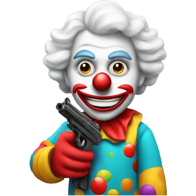 Clown with a toy gun emoji