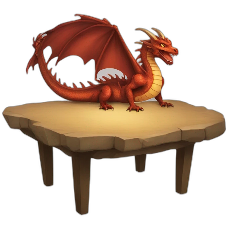 Dragon underground a table emoji