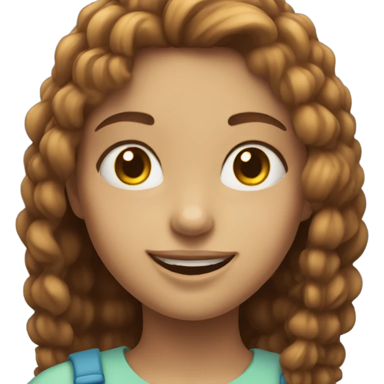 smiling girl under emoji