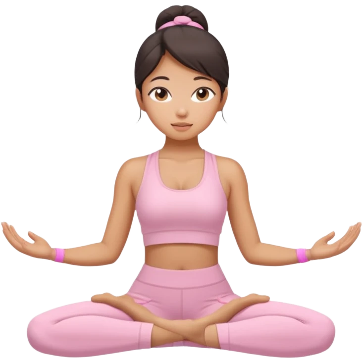 asian yoga girl light pink clothes  emoji