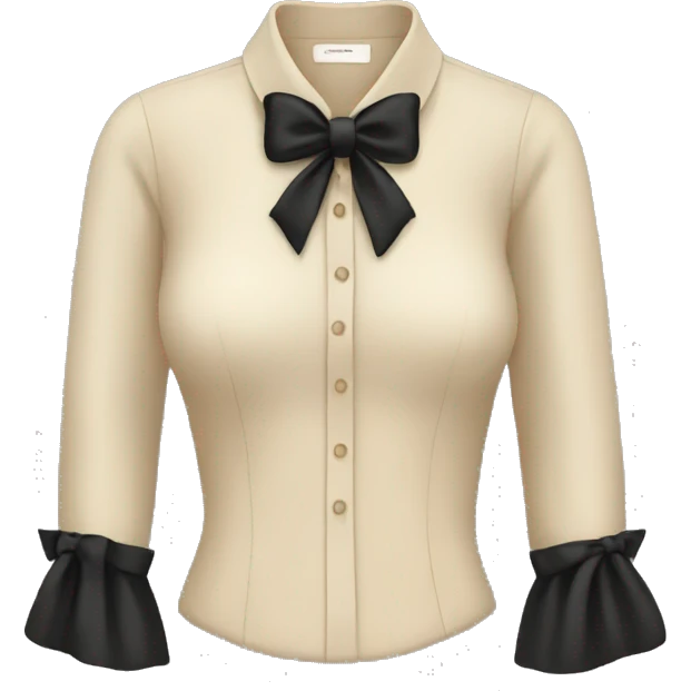 Beige blouse and black bow on it emoji