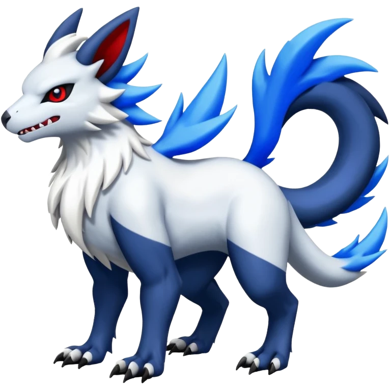 Garurumon-Zangoose-Absol-fusion-hybrid-creature (full body) emoji