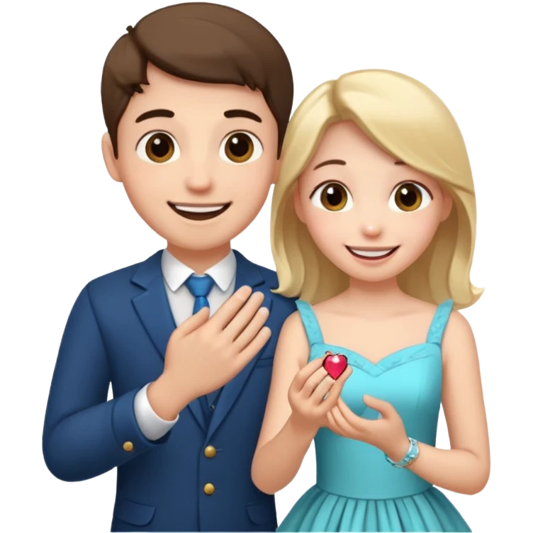 🧎‍♂️‍➡️💍💃 a boy parposing a girl emoji