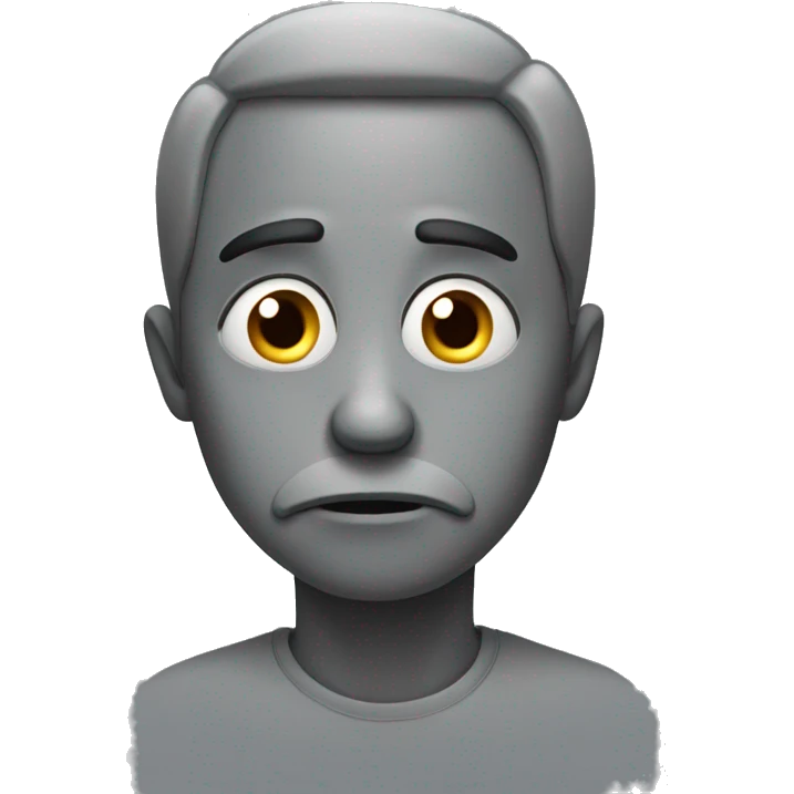 sad gray with hollow eyes emoji