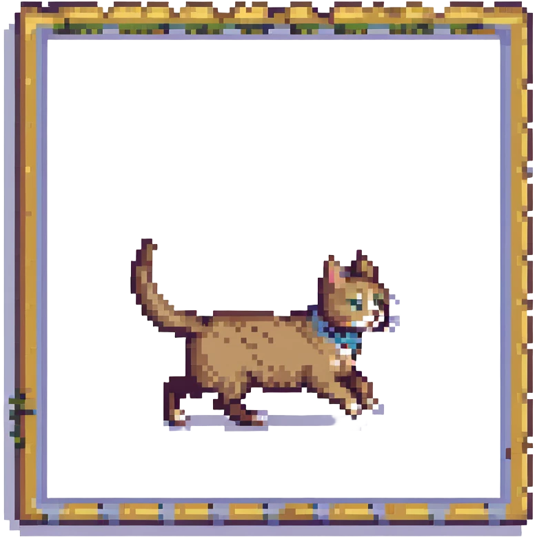 pixel art style cat running animation frame 2 emoji
