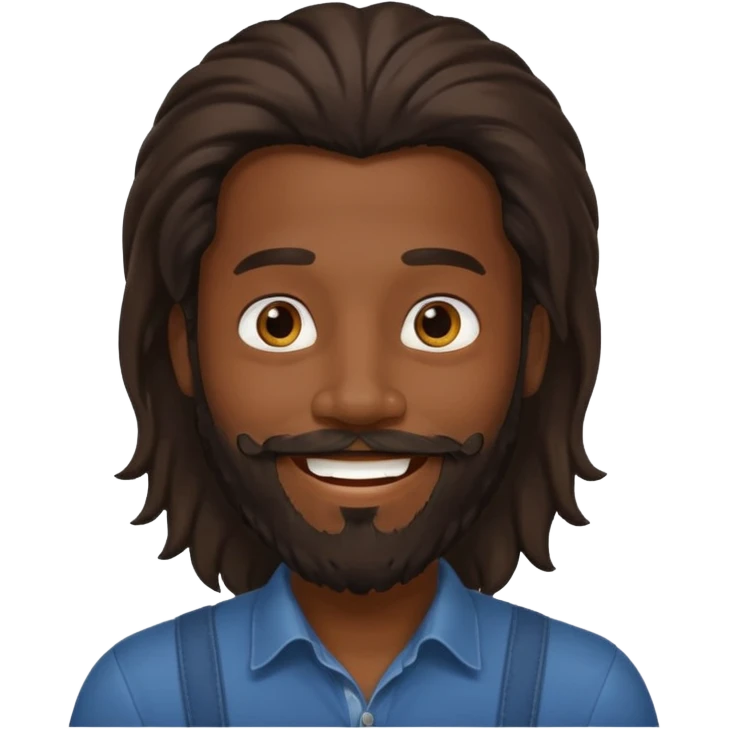 black man bearded long haired emoji