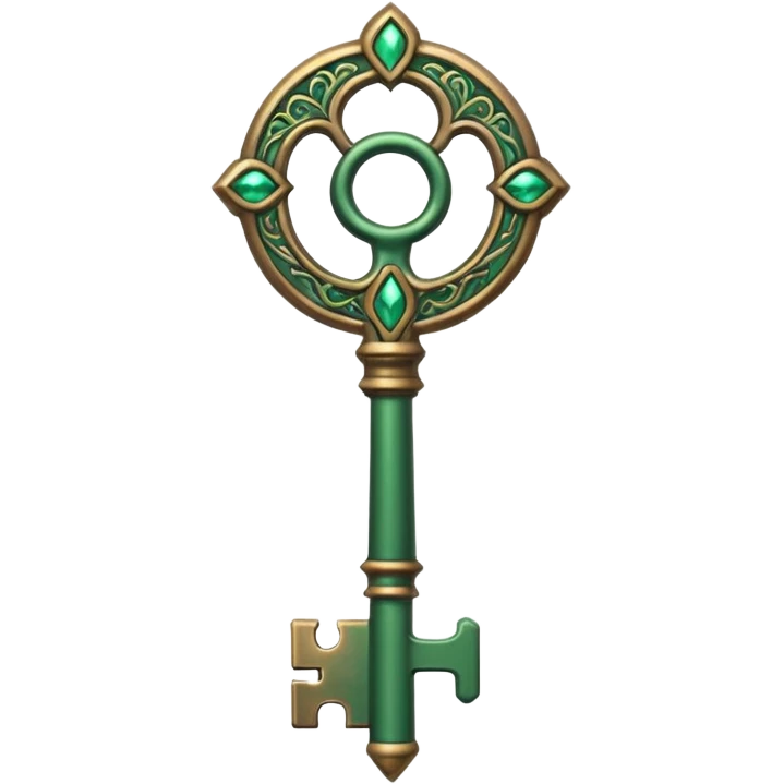 medieval green key icon emoji